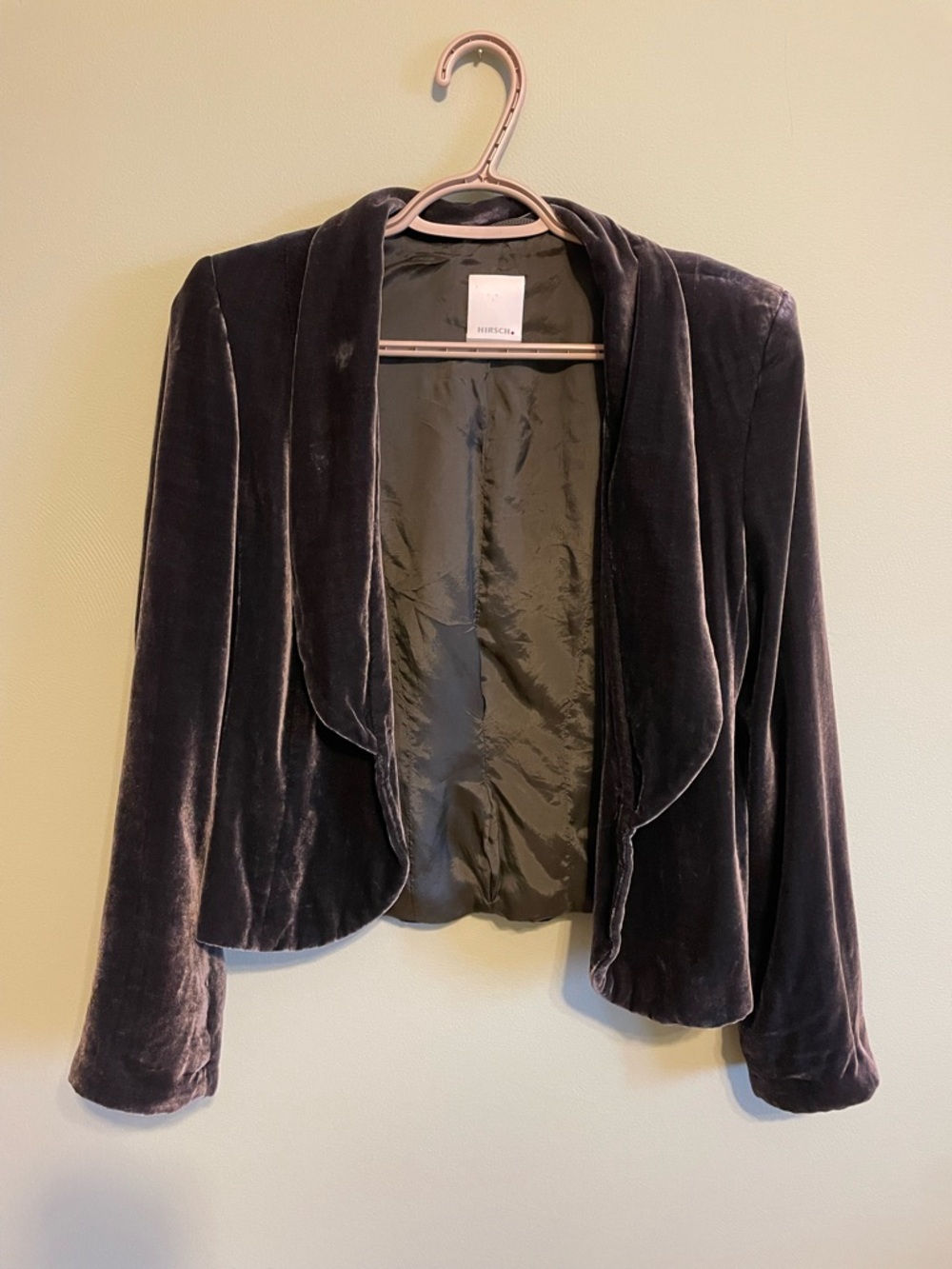 Velvet Shawl-Collar Open Blazer in Deep Purple